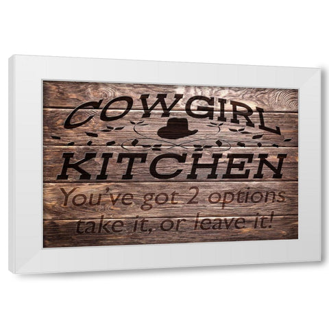 Cowgirl Kitchen White Modern Wood Framed Art Print by Prime, Marcus