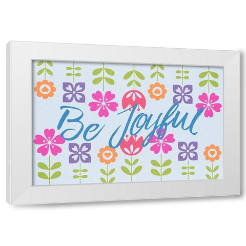 Joyful Flowers 1 White Modern Wood Framed Art Print by Prime, Marcus