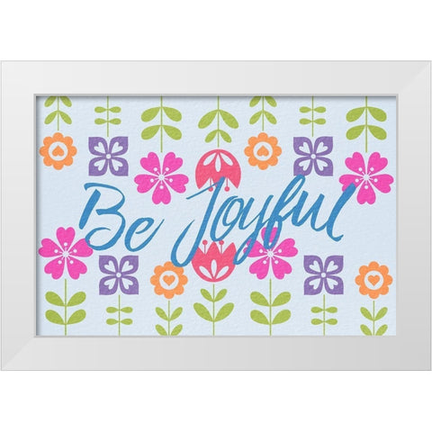 Joyful Flowers 1 White Modern Wood Framed Art Print by Prime, Marcus