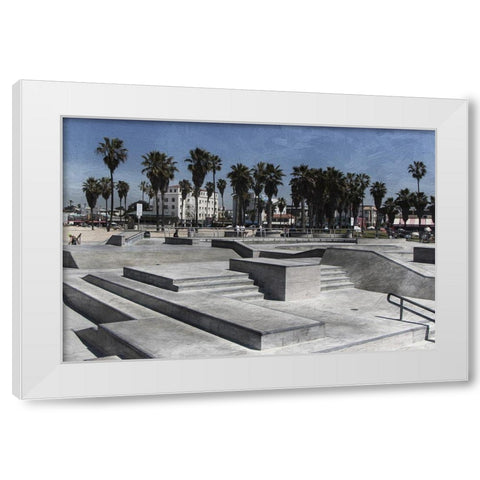 Venice Skating 1 White Modern Wood Framed Art Print by Prime, Marcus