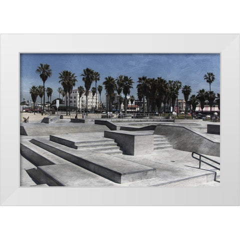 Venice Skating 1 White Modern Wood Framed Art Print by Prime, Marcus