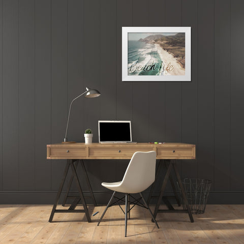 Cali Life White Modern Wood Framed Art Print by Prime, Marcus