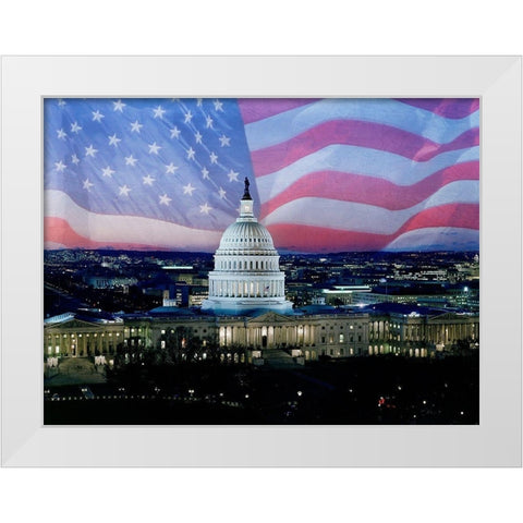 Capitol Pride White Modern Wood Framed Art Print by Prime, Marcus