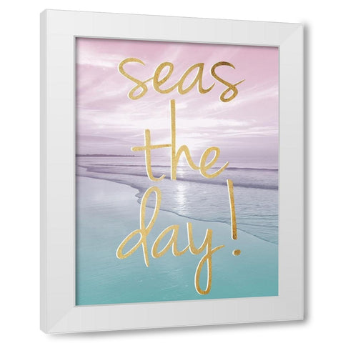 Seas The Day White Modern Wood Framed Art Print by Prime, Marcus