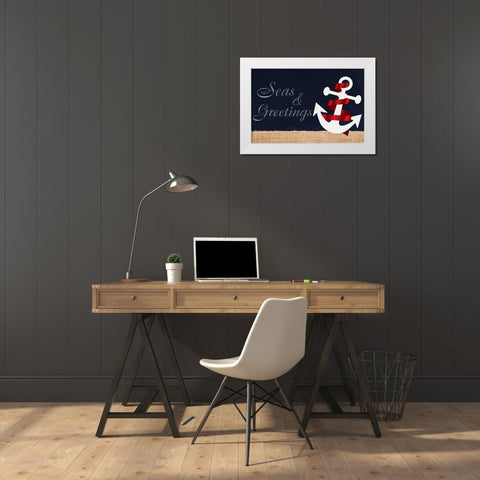 Seas N Greetings 1 White Modern Wood Framed Art Print by Prime, Marcus