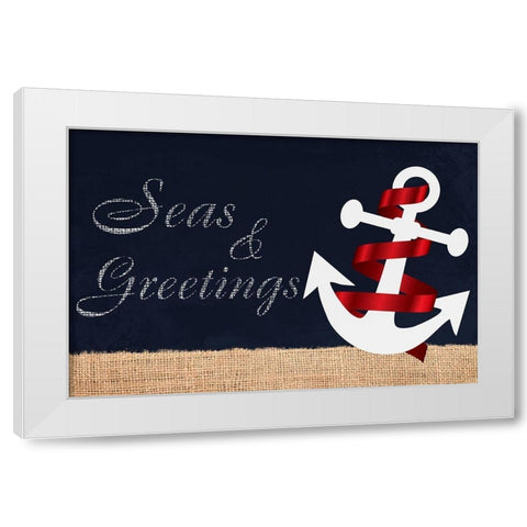 Seas N Greetings 1 White Modern Wood Framed Art Print by Prime, Marcus