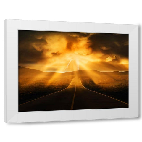 Road Less Traveled White Modern Wood Framed Art Print by Prime, Marcus