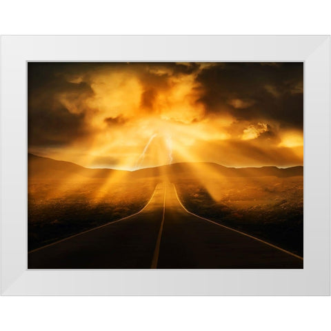 Road Less Traveled White Modern Wood Framed Art Print by Prime, Marcus
