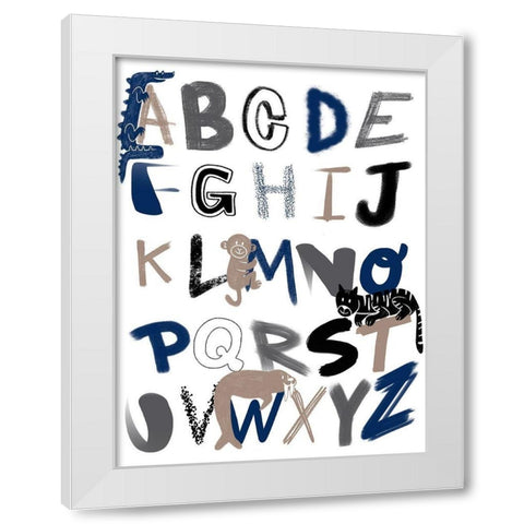 Critter Alphabet 1 White Modern Wood Framed Art Print by Prime, Marcus