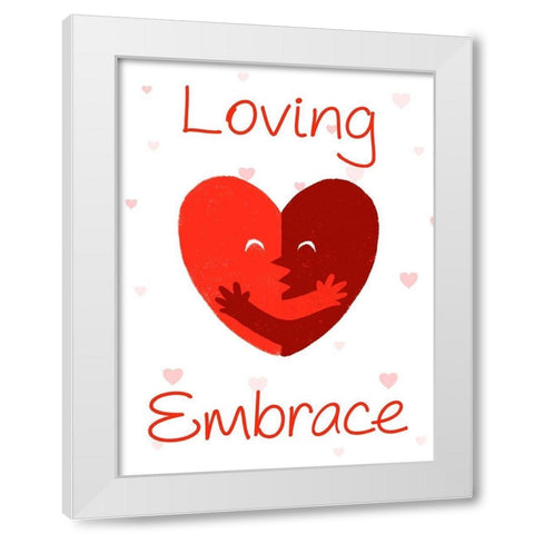 Loving Embrace 1 White Modern Wood Framed Art Print by Prime, Marcus