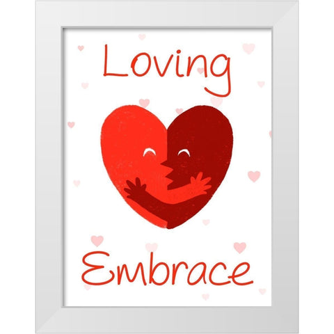 Loving Embrace 1 White Modern Wood Framed Art Print by Prime, Marcus