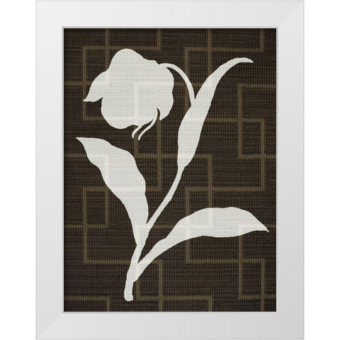 Textile Botanicals 1 White Modern Wood Framed Art Print by Prime, Marcus