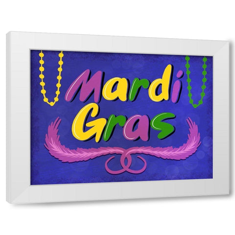 Mardi Gras White Modern Wood Framed Art Print by Prime, Marcus