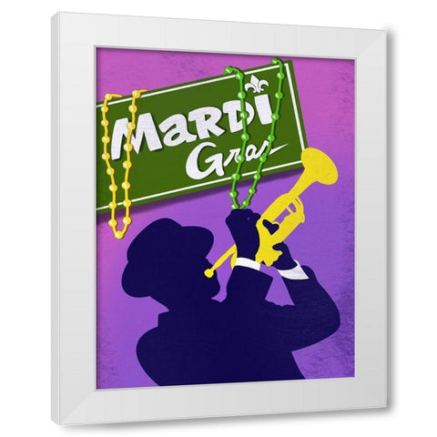 Mardi Gras 3 White Modern Wood Framed Art Print by Prime, Marcus