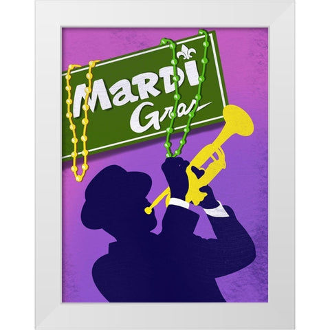 Mardi Gras 3 White Modern Wood Framed Art Print by Prime, Marcus