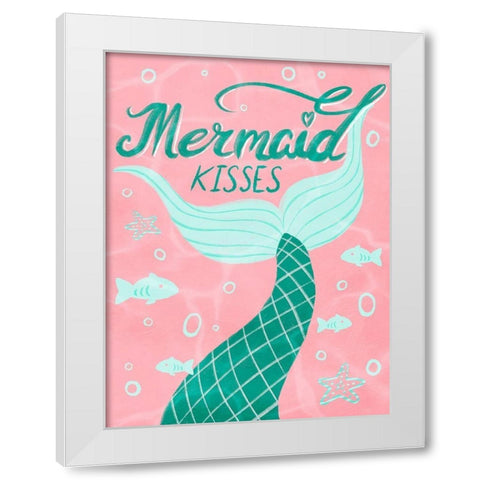 Mermaid Kisses 1 White Modern Wood Framed Art Print by Prime, Marcus