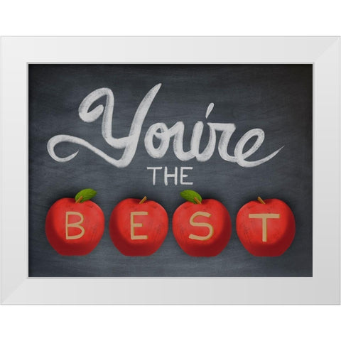 Best Teacher 1 White Modern Wood Framed Art Print by Prime, Marcus