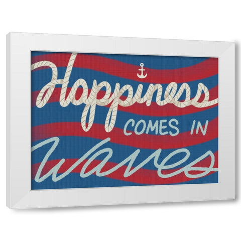 Wavy Happiness 1 White Modern Wood Framed Art Print by Prime, Marcus