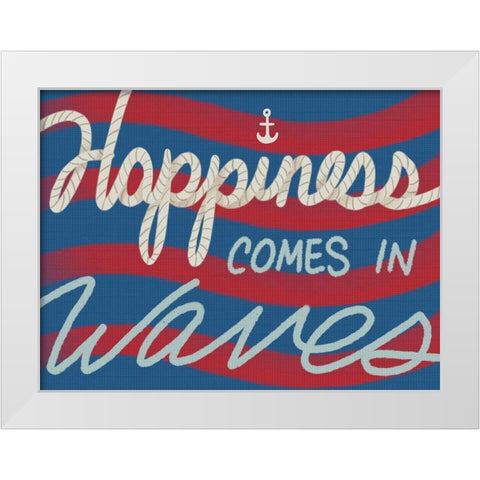 Wavy Happiness 1 White Modern Wood Framed Art Print by Prime, Marcus
