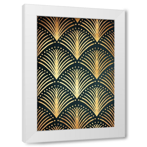 Golden Fans 1 White Modern Wood Framed Art Print by Prime, Marcus