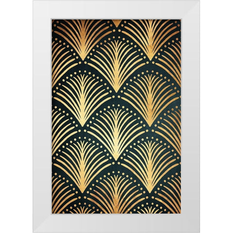 Golden Fans 1 White Modern Wood Framed Art Print by Prime, Marcus