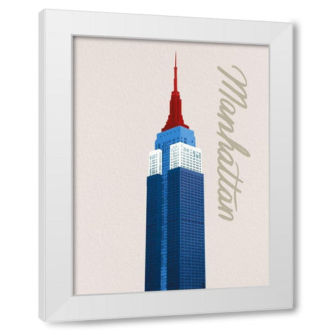 Patriotic Manhattan 1 White Modern Wood Framed Art Print by Prime, Marcus