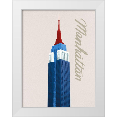 Patriotic Manhattan 1 White Modern Wood Framed Art Print by Prime, Marcus