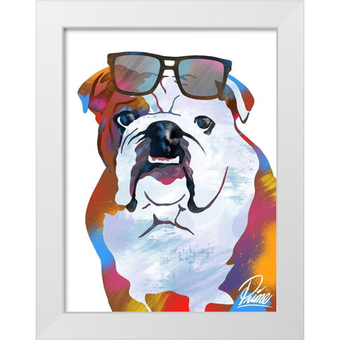 Flashy Bulldog 1 White Modern Wood Framed Art Print by Prime, Marcus