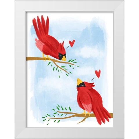 Love Birds 1 White Modern Wood Framed Art Print by Prime, Marcus