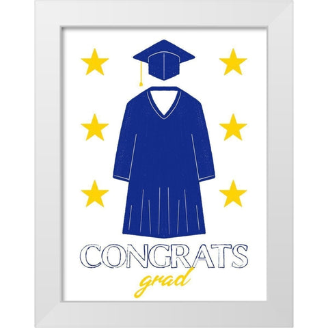 Congrats Grad 1 White Modern Wood Framed Art Print by Prime, Marcus