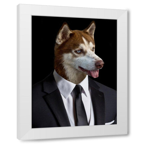 Wallstreet Wolf White Modern Wood Framed Art Print by Prime, Marcus