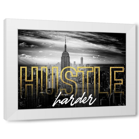 Hustle Hard 1 White Modern Wood Framed Art Print by Prime, Marcus