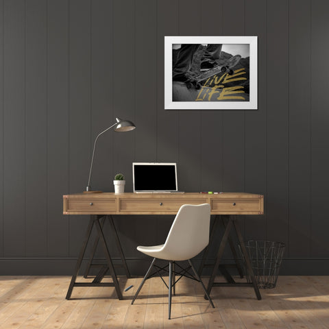 Live Life White Modern Wood Framed Art Print by Prime, Marcus