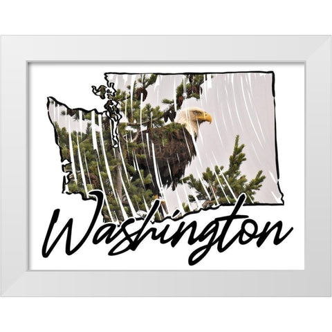 Washington Pride White Modern Wood Framed Art Print by Prime, Marcus