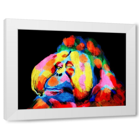 Monkey Color Burst 2 White Modern Wood Framed Art Print by Prime, Marcus