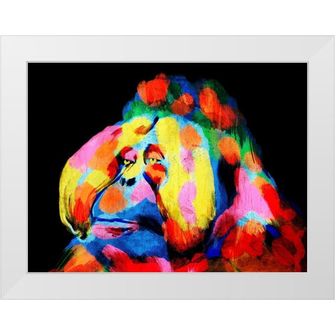 Monkey Color Burst 2 White Modern Wood Framed Art Print by Prime, Marcus