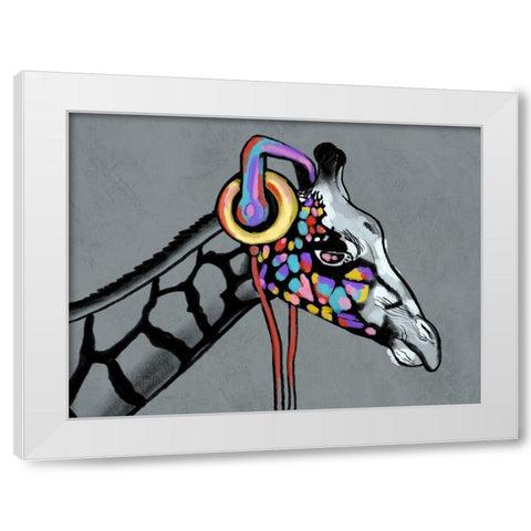 Boomin Giraffe White Modern Wood Framed Art Print by Prime, Marcus