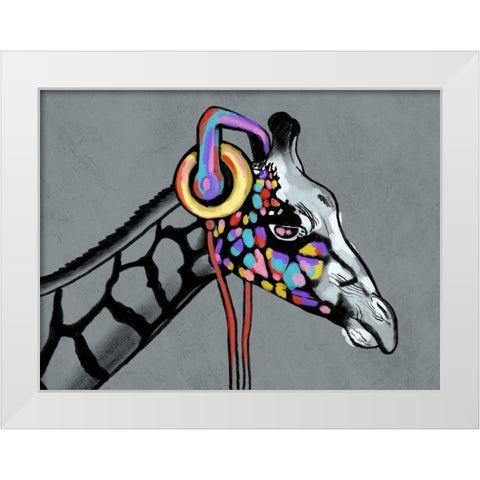 Boomin Giraffe White Modern Wood Framed Art Print by Prime, Marcus