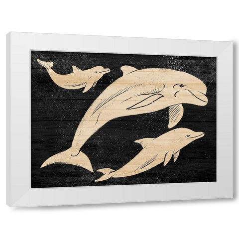 Friendly Divers White Modern Wood Framed Art Print by Prime, Marcus