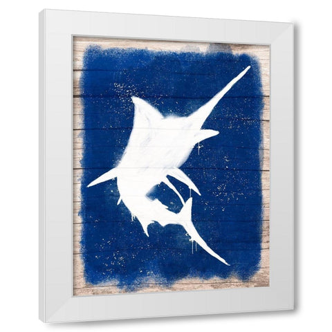 Swordfish Blast 1 White Modern Wood Framed Art Print by Prime, Marcus