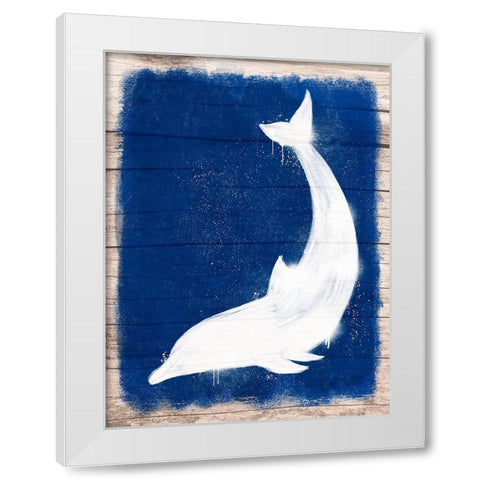 Dolphin Blast 1 White Modern Wood Framed Art Print by Prime, Marcus