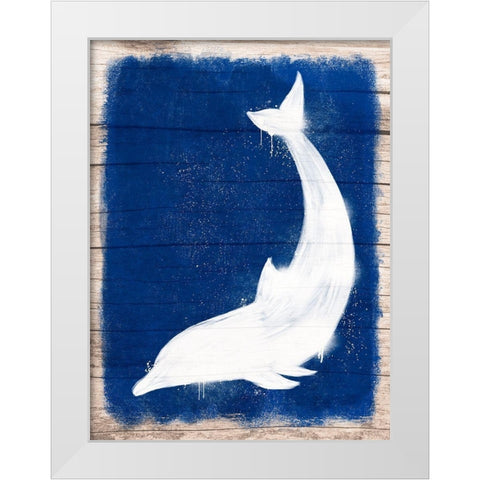 Dolphin Blast 1 White Modern Wood Framed Art Print by Prime, Marcus