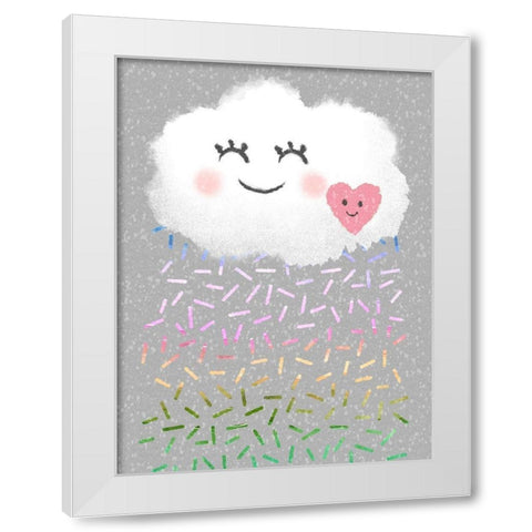Sprinkle Shower 1 White Modern Wood Framed Art Print by Prime, Marcus