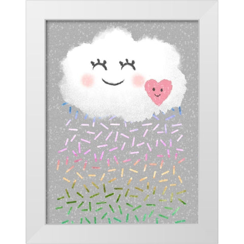 Sprinkle Shower 1 White Modern Wood Framed Art Print by Prime, Marcus