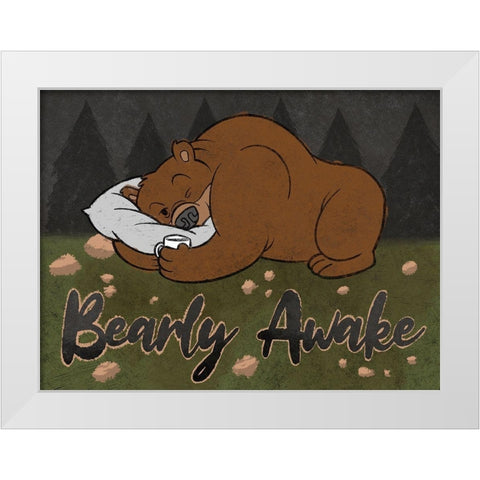 Barely Awake White Modern Wood Framed Art Print by Prime, Marcus