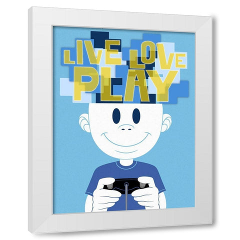 Live Love Play 1 White Modern Wood Framed Art Print by Prime, Marcus