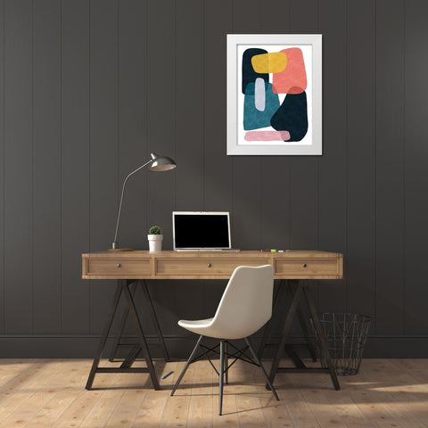 Rubiks Splat 4 White Modern Wood Framed Art Print by Prime, Marcus