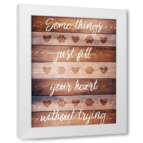 Furry Life White Modern Wood Framed Art Print by Prime, Marcus