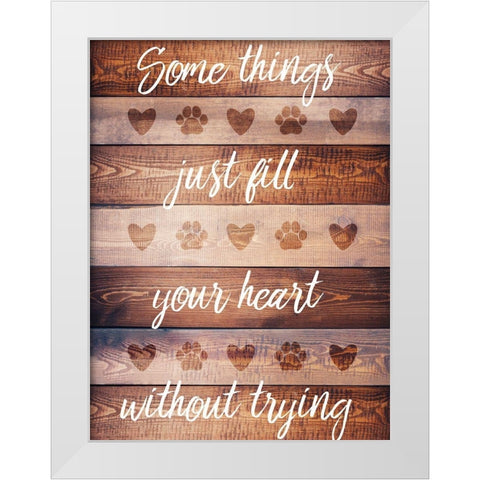 Furry Life White Modern Wood Framed Art Print by Prime, Marcus