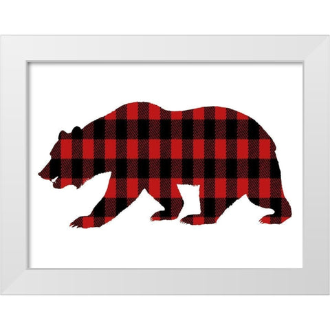 Bear Checkers 1 White Modern Wood Framed Art Print by Prime, Marcus